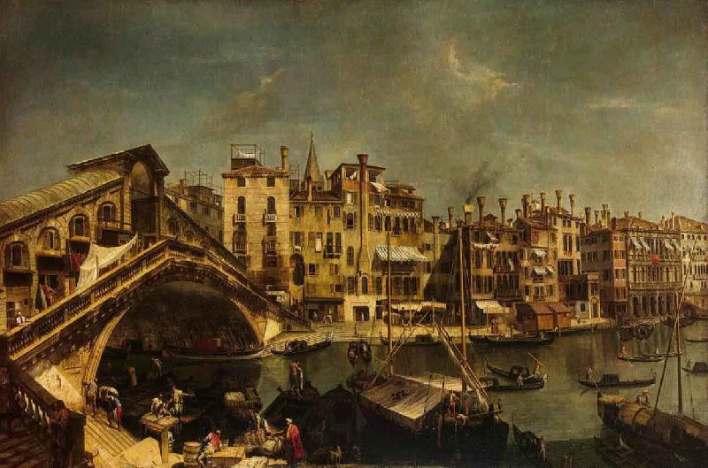 Workshop of Michele Marieschi The Rialto Bridge from the Riva del Vin